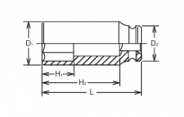 Nasadka udarowa 6-kątna głęboka, cienkościenna 29mm KOKEN - 2