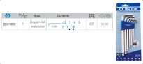 Zestaw imbusów 7 szt. 1130M - hex z kulką długie 2,5 - 10mm KING TONY  20107MR01 - 2