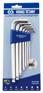 Zestaw imbusów 7 szt. 1130M - hex z kulką długie 2,5 - 10mm KING TONY  20107MR01