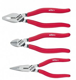Zestaw szczypiec Classic szczypce uniwersalne, szczypce nastawne, szczypce do ciecia bocznego, 3-cz. WIHA 26850