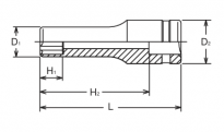 Nasadka długa Surface drive 22x77mm KOKEN - 2