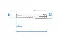 Nasadka długa cienkościenna 3/8