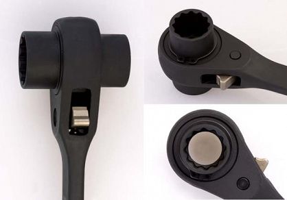 Dwustronny klucz nasadowy z grzechotką 10 x 12 mm, dł. 241 mm KING TONY 15001012P