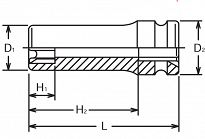 Nasadka udarowa E14 TORX długa KOKEN - 2