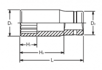 Nasadka dwunastokątna, długa 14x55mm KOKEN - 2
