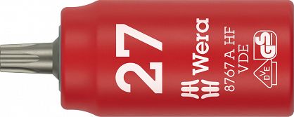 Klucz nasadowy trzpieniowy 8767 A VDE HF TORX® Zyklop, izolowany, 1/4", z funkcją przytrzymywania, TX 27 x 36 mm WERA 05005924001
