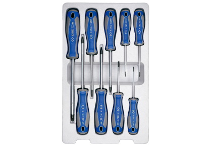 Zestaw wkrętaków śrubokrętów 9 cz. torx z otworem T8, T9, T10, T15, T20, T25, T27, T30, T40  KING TONY 30309PR