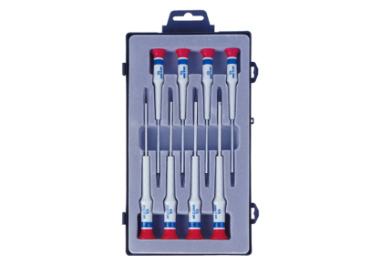 Zestaw wkrętaków śrubokrętów precyzyjnych 8cz. płaskie 1,0 - 4,0 x 75mm, pudełko KING TONY 32218MR