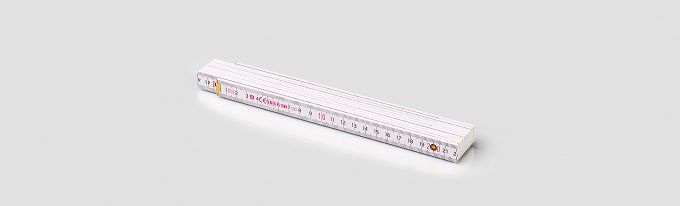 Miara składana drewniana 2m bez okuć, kolor biały, złącze metalowe METRIE ARG-BBIK54