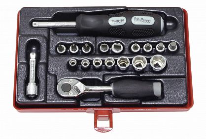 Zestaw kluczy nasadowych w kasecie 19 części KOKEN