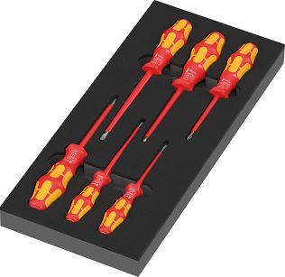 Wkładka piankowa 97111 z wkrętakami Kraftform Seria 100 VDE Set 2, 7 części WERA 05150134001
