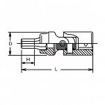 Nasadka 8mm trzpieniowa sześciokątna Hex łamana KOKEN - 2