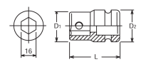 Adapter udarowy 1/2