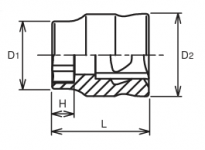 Nasadka 6-kątna krótka 3/8