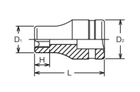 Nasadka krótka E-TORX E14 dł. 26mm KOKEN - 2