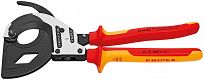 Nożyce Zapadkowe Izolowane do Kabli 60mm KNIPEX 95 36 320 - 2