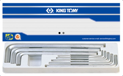 Zestaw imbusów calowych 8 szt. 1125S - HEX ekstra długie 1/8 - 9/16" pudełko KING TONY  20208SR01