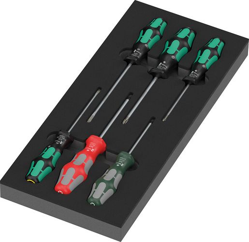 Wkładka piankowa 9719 z wkrętakami Kraftform Seria 300 Set 3, 7 części WERA 05150129001