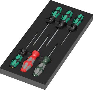 Wkładka piankowa 9719 z wkrętakami Kraftform Seria 300 Set 3, 7 części WERA 05150129001