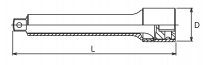 Przedłużka z osłoną z tworzywa sztucznego dł. 125mm KOKEN - 2