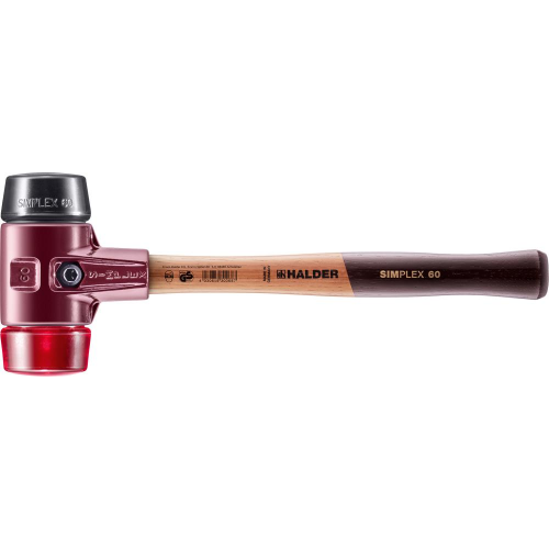 Młotek z miękkim bijakiem SIMPLEX, obuch gumowy/ z tworzywa sztucznego 60mm HALDER 3026.060