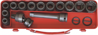 Zestaw nasadek udarowych 6-kątnych w kasecie 1/2" 18szt. KOKEN