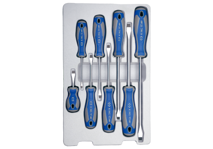 Zestaw wkrętaków 8 cz. płaskie 3 x 75, 5 x 75, 5 x 100, 6,5 x 38, 6,5 x 100, 6,5 x 150, 8 x 150, 8 x 200 KING TONY 30118MR