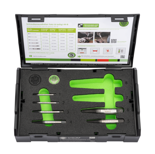 Zestaw wykrętaków do zerwanych śrub KUKKO 49-B