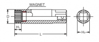 Nasadka dwunastokątna do świec zapłonowych z magnesem 14x70mm KOKEN - 2