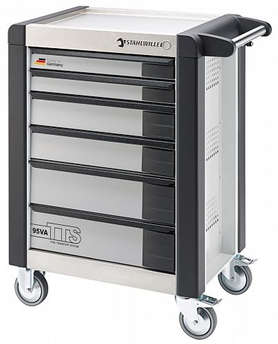Wózek warsztatowy TTS 6-szufl.biały z Nakładkami, 1021x823x 497 mm; max obciążenie: 30kg na szufladę; 750 kg na Wózek 95/VA6 W STAHLWILLE 81200059