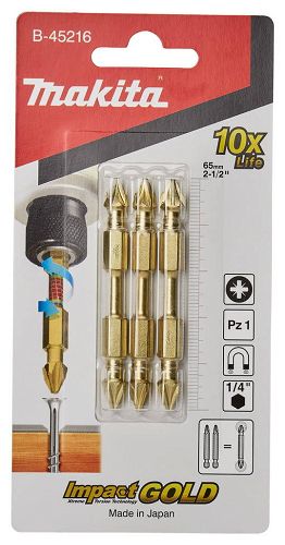 Bit dwustronny PZ1-65mm 3 szt MAKITA B-45216