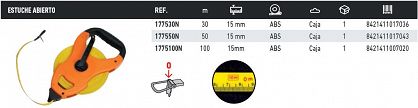 Taśma miernicza w obudowie otwartej 50m/15mm MEDID 177550 