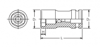 Nasadka udarowa dwustronna 1.1/2″ × 13/16″ KOKEN - 2
