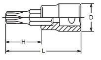 Nasadka TH45 trzpieniowa TORX z dziurką wydłużona KOKEN - 2