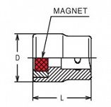 Główka magnetyczna 1/4