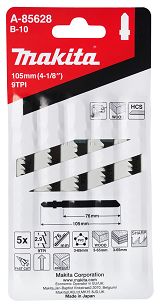 Brzeszczoty do wyrzynarek 5 szt. 80mm B10 MAKITA A-85628