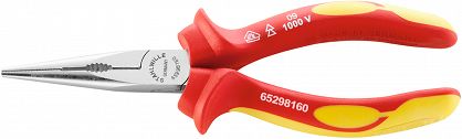 Szczypce półokrągłe z Obcinakiem izolowane VDE1000V L=160mm (radio./tel) chromowane 6529 8 160 STAHLWILLE 65298160