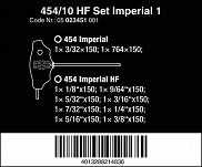 Zestaw wkrętaków śrubokręty 454/10 HF Set Imperial 1 Wkrętaki z rękojeścią poprzeczną Hex-Plus, z funkcją przytrzymywania, calowe WERA 05023451001 - 4