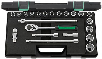 Komplet kluczy nasadowych 12-kątnych 1/2" 22-elementowy w skrzynce ABS 96031447 STAHLWILLE