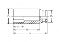 Nasadka udarowa sześciokątna długa 2.5/8