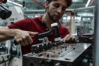 Młotek z miękkim obuchem FibreBuzz bezodrzutowy, bardzo twardy WIHA 44598 - 4