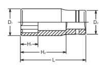Nasadka długa Surface Drive 17x55mm KOKEN - 2