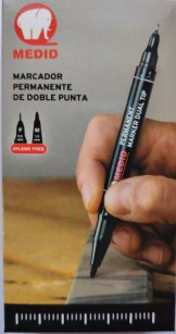 Marker permanentny 2-stronny 0,5mm+1mm czerwony Medid 722