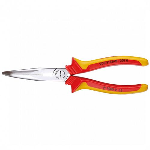 Szczypce płasko-okrągłe VDE 200 mm Nr VDE 8132 AB-200 H GEDORE 1552147