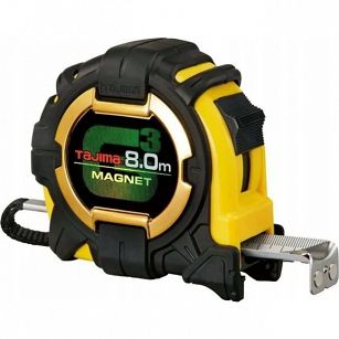 Miara zwijana stalowa z magnesem 8m x 27mm, G3-LOCK II klasa TAJIMA G3GLM27-80EB-EUR