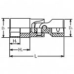 Nasadka 13mm sześciokątna długa łamana KOKEN - 2