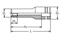 Nasadka długa E-TORX E16  dł. 55mm KOKEN - 2