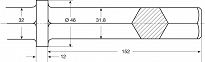 Dłuto płaskie 32 x 152 mm RENNSTEIG 244 60000 - 2