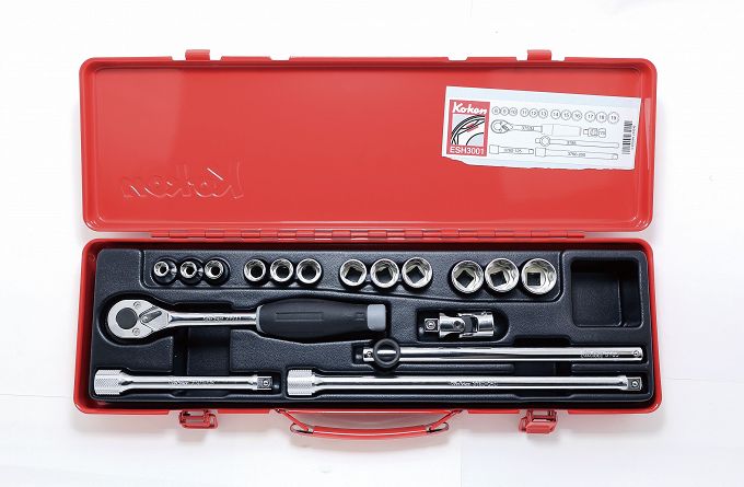 Zestaw kluczy nasadowych kasecie 17 części KOKEN