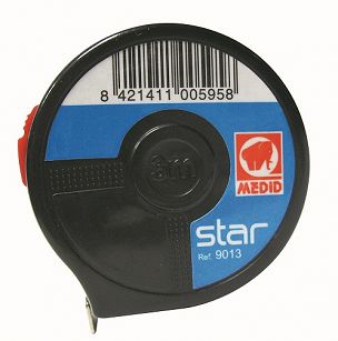 Miara zwijana Compacto, kompaktowa, średnica 5cm, 3m/13mm, z przyciskiem blokowania MEDID 9013